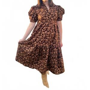 NEW GLAM the colette midi dress in brown